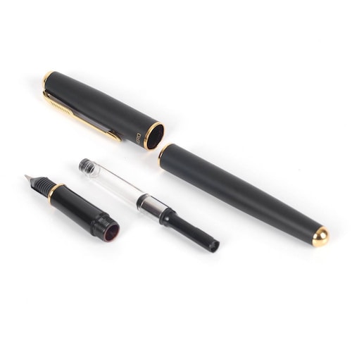 Pluma Fuente Marca Hero Modelo 5020 Color Negro Mate