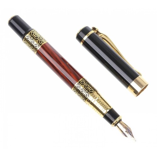 Pluma Fuente Marca Manolo Modelo Kioto Negra Y Café