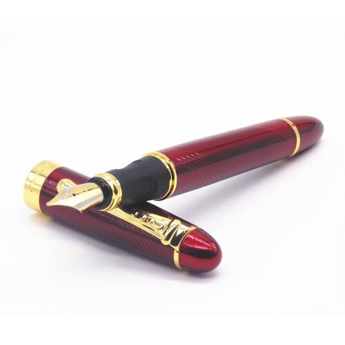 Pluma Fuente Marca Jinhao Punta 1mm Modelo X450 Espiral Roja