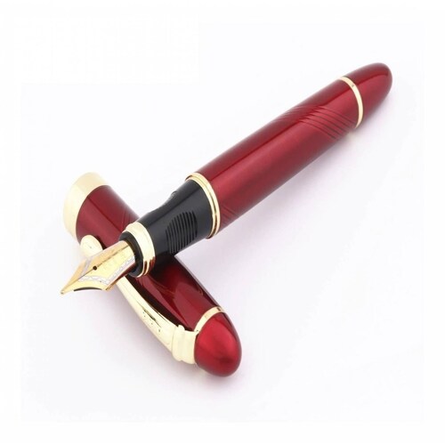 Pluma Fuente Marca Jinhao Punta 1mm Modelo X450 Espiral Roja
