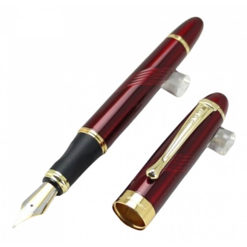 Pluma Fuente Marca Jinhao Punta 1mm Modelo X450 Espiral Roja