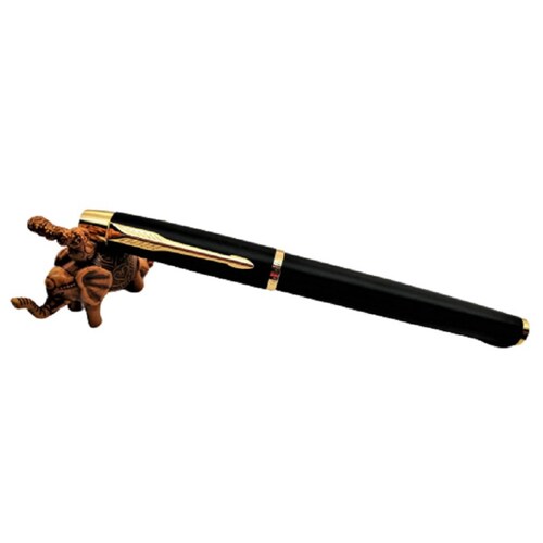Pluma Fuente Marca Luoshi Modelo 03923 Negro Mate Y Dorado