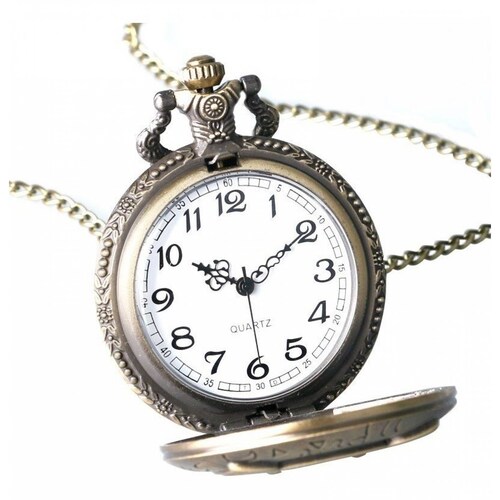 Reloj Colgante Vintage Modelo Búho   Metálico Color Bronce