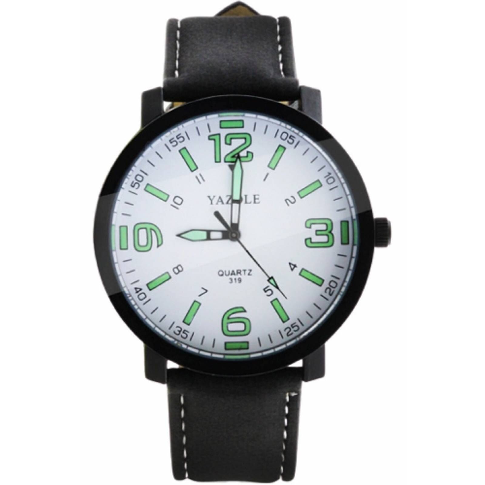 Reloj Casual Acero Cuarzo Marca Yazole Modelo 319 Blanco Negro