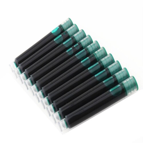 Cartucho De Tinta Para Pluma Fuente   34 mm   10 u   Verde