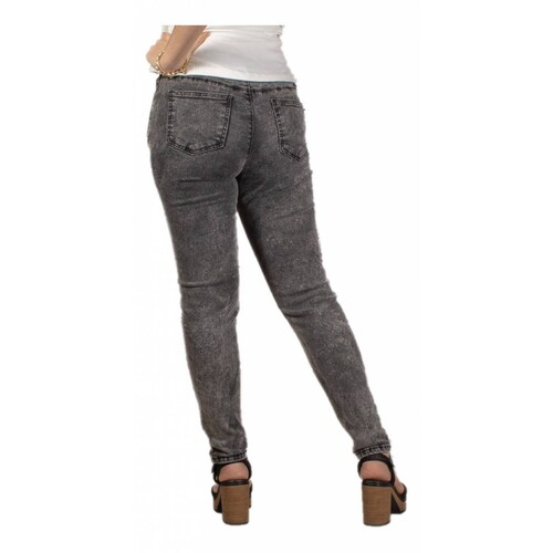 Jeans Dama Tiro Alto Negro Deslavado