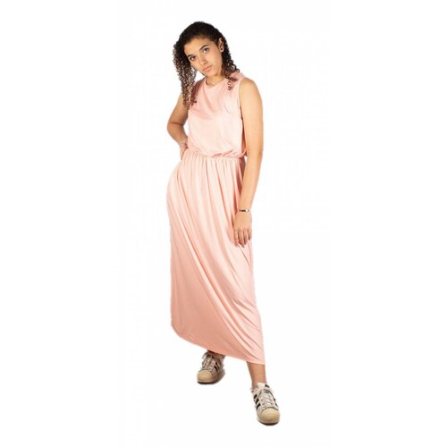Maxi Vestido Polka Dots Rosa O Blanco A Lunares Unitalla