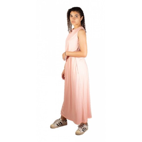 Maxi Vestido Polka Dots Rosa O Blanco A Lunares Unitalla
