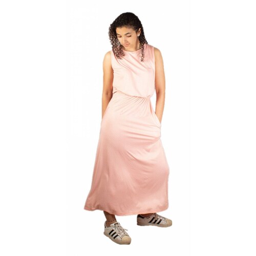 Maxi Vestido Polka Dots Rosa O Blanco A Lunares Unitalla