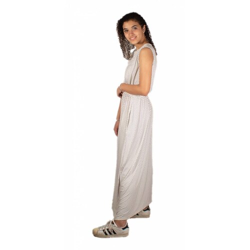 Maxi Vestido Polka Dots Rosa O Blanco A Lunares Unitalla
