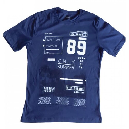 Playera De Hombre  89  Azul California Welcome Paradise