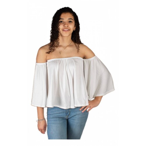 Blusa Strapless Manga Francesa