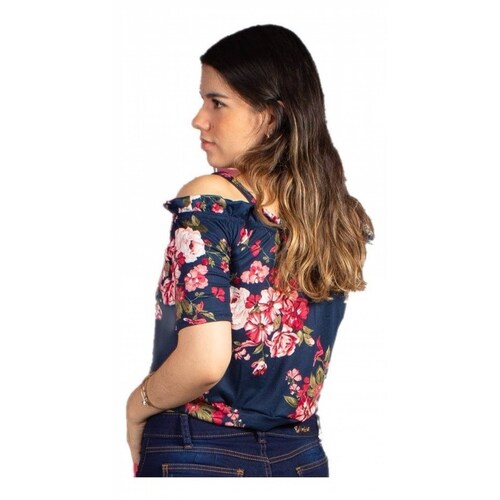 Blusa Campesina Con Estampado De Flores