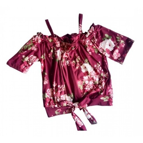 Blusa Campesina Con Estampado De Flores