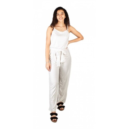 Jumper Mono Largo Liso De Tirantes Color Blanco O Negro