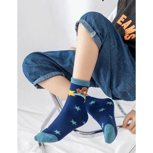 Set de Calcetines para niño estampado animalitos   5 pares.