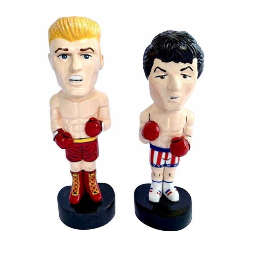 Figuras de Rocky Balboa e Iván Drago 