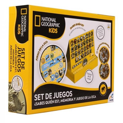 SET DE JUEGOS NATIONAL GEOGRAPHIC: SABES QUIEN ES, MEMORIA, JUEGO DE LA OCA 