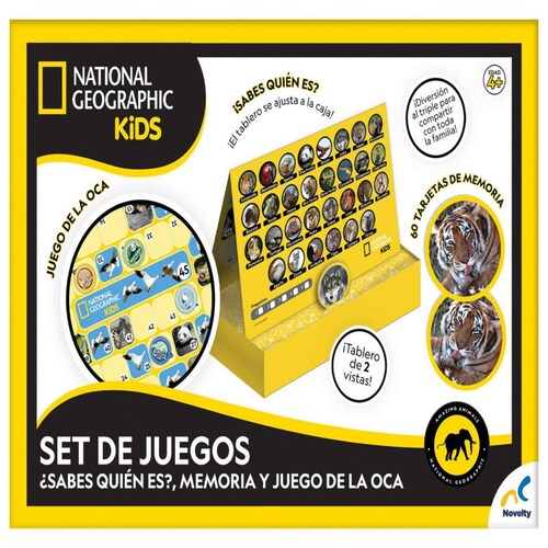 SET DE JUEGOS NATIONAL GEOGRAPHIC: SABES QUIEN ES, MEMORIA, JUEGO DE LA OCA 