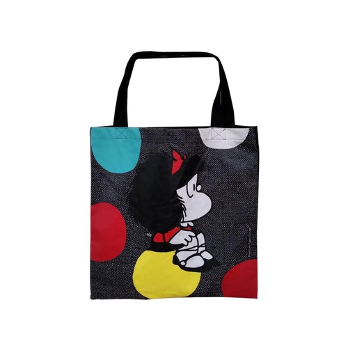 Bolsa de Algodón Grande de Mafalda sobre Pelota 
