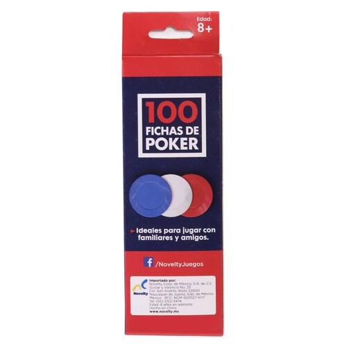Fichas para Póker 100 piezas 