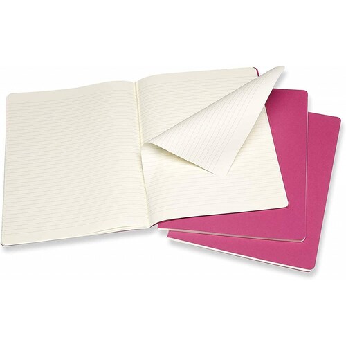 Set 3 Libretas Moleskine Rosa Hoja Rayada Pasta Suave 