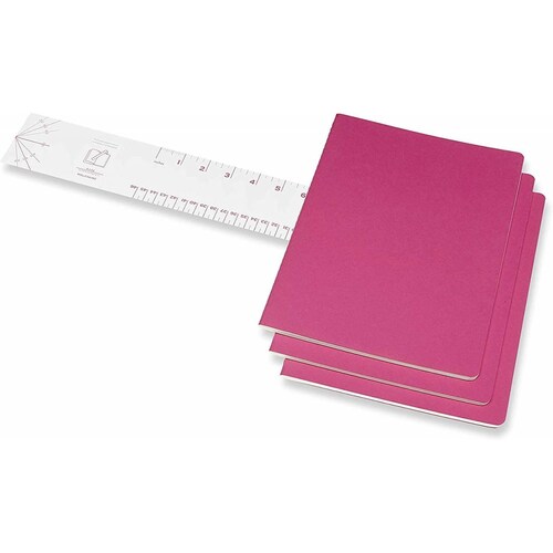 Set 3 Libretas Moleskine Rosa Hoja Rayada Pasta Suave 