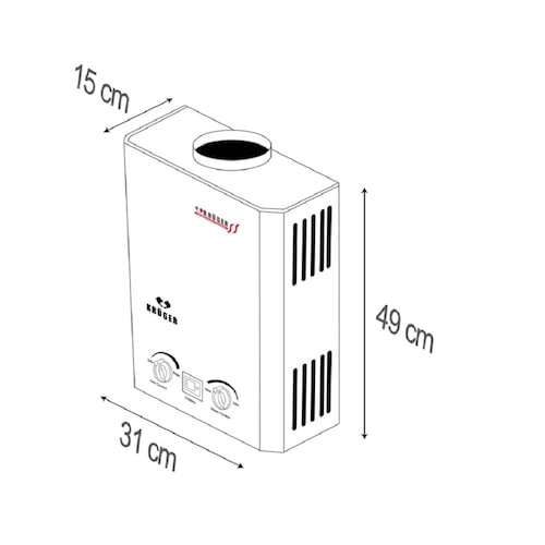 Calentador Boiler Instantáneo 5 Lts Gas Natural Krüger 
