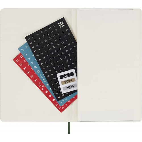 Agenda 2024 Moleskine Grande Verde Diaria Pasta Blanda 