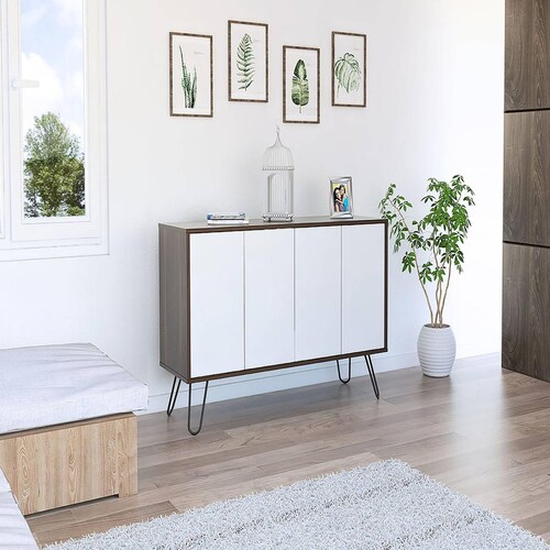 Mueble Bife Color Blanco con Habano Modelo Vassel Bufetera 