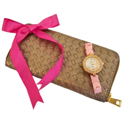 Reloj análogo de Cerámica rosa para dama Louise Michelle modelo CERA0029