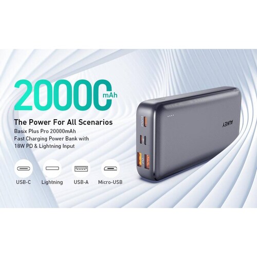 Aukey Power Bank PB N74S Slim 20000 mAh Quick Charge 30