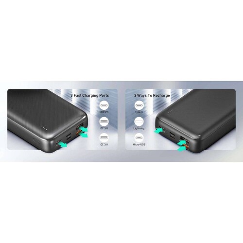 Aukey Power Bank PB N74S Slim 20000 mAh Quick Charge 30