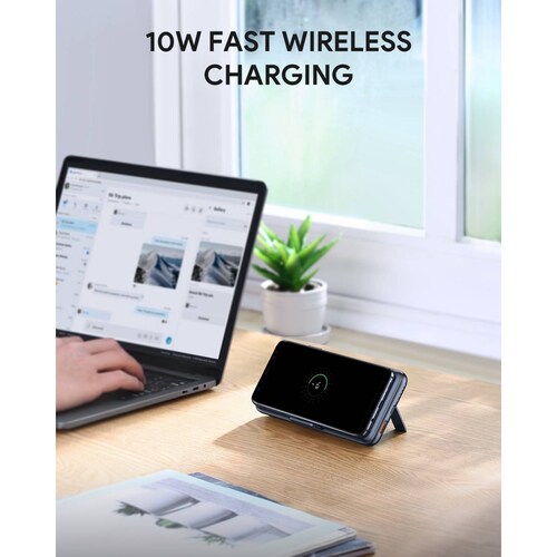 Batería Portátil Wireless Aukey 10000mAh 18W USB A C PB WL02