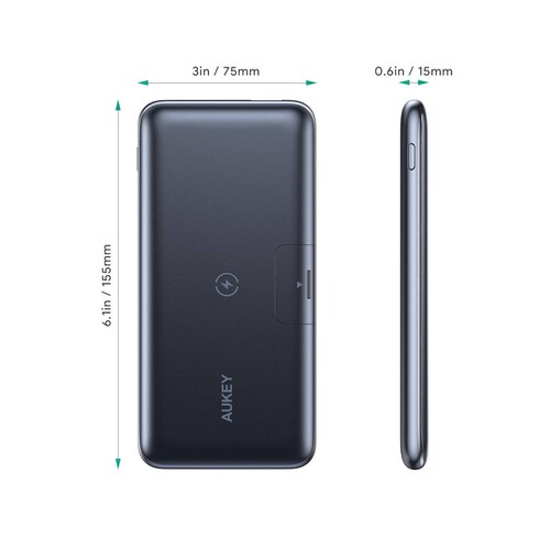 Batería Portátil Wireless Aukey 10000mAh 18W USB A C PB WL02