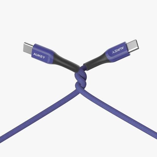 Cable Aukey Kevlar USB C a USB C 12M Azul CB AKC3