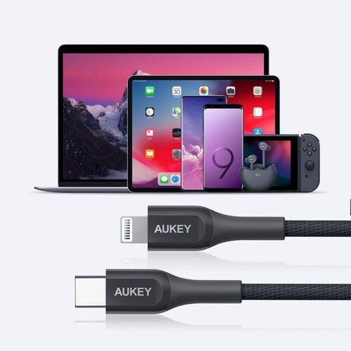 Cable Aukey Kevlar USB C a Lightning 2M CB AKL4