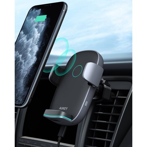 Soporte Automóvil Aukey Carga Inalámbrica 10W HD C52