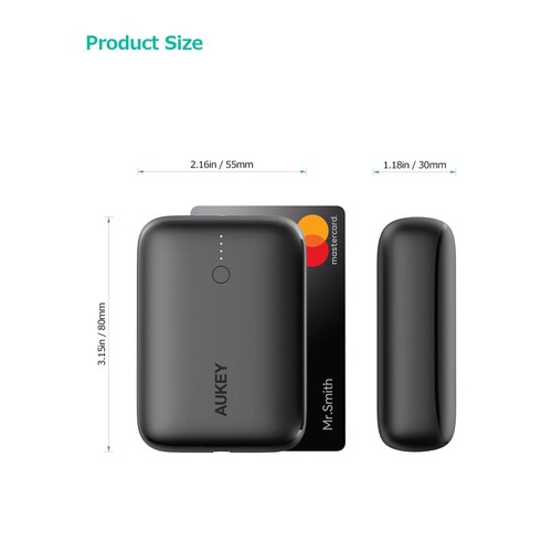Batería Portátil Mini Aukey 10000 225W USB A USB C PB N83S