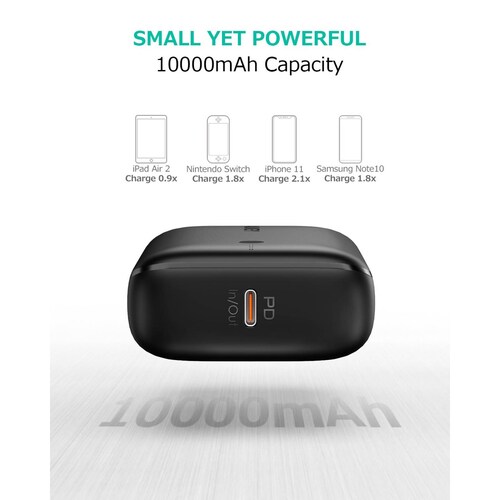 Batería Portátil Mini Aukey 10000 225W USB A USB C PB N83S