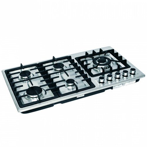 Combo DISA Home Parrilla a Gas 5 Quemadores Acero Inox, Campana Cristal 60 cm y Horno a Gas LP para Empotrar 60 cm Acero Inox.