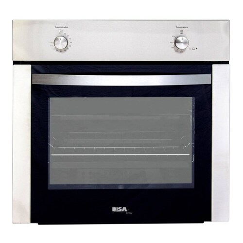 Combo DISA Home Parrilla a Gas 5 Quemadores Acero Inox, Campana Cristal 60 cm y Horno a Gas LP para Empotrar 60 cm Acero Inox.