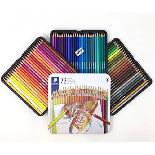 Estuche Metálico de 72 Colores de Madeara y Sacapuntas Metálico 