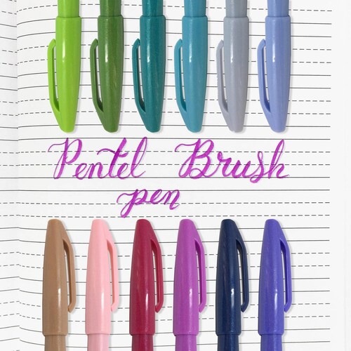 Altamira Libreta Lettering Morada Con Set Brush Pen Pastel 