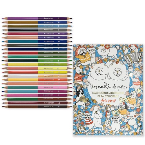 Libro para Colorear Un Millón de Perros con Colores de Madera 24x2 