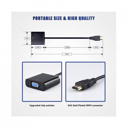 Cable Hdmi Macho Adaptador Vga Laptop Proyector Monitor