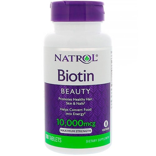 Biotina Natrol de 10,000 Microgramos con 100 Tabletas