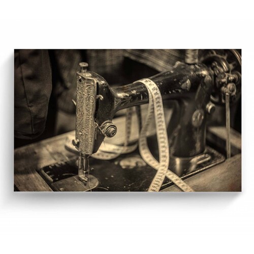 Cuadro Decorativo Canvas Maquina de coser, sepia 150x100