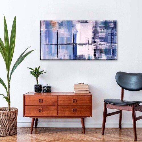 Cuadro Decorativo Canvas Abstracto Azul Impreso 160x80