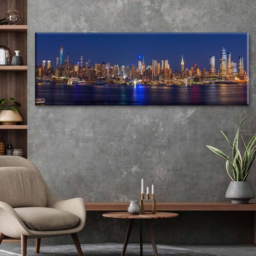 Cuadro Decorativo Canvas Foto Panorámica Manhattan 90x30